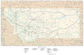 Montana Map With Cities And Rivers Montana Detailed Map In Adobe Illustrator Vector Format Detailed Editable Map From Map Resources