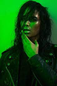 Green Light Background Portrait Photography Photography Colorful Portrait Photoshoot Lights