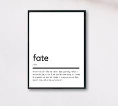 Fate Definition Printable Wall Art Fate Poster Fate Quote Etsy In 2020 Fate Quotes Peace Quotes Quotes