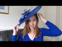 Millinery How To Wear A Fascinator Hat On A Hairband Cobalt Blue Saucer Formal Hat Part 2 Youtube In 2021 How To Wear A Fascinator Fascinator Hat How To Wear