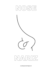 Dibujos Inglés - Español con N: Nariz - Nose