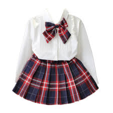 Black And White Plaid Skirt And Jacket Set Ftsucq Girls Preppy Style White Shirt With Plaid Skirt Two Pieces 130 Size Tag 7 15 Suitable For 90cm 130cm Hei Girls Clothing Sets Girl Outfits Girl Suits