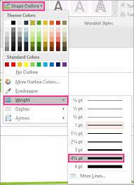 change the color style or weight of a line office support