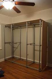 Finished custom #pipe shelf closet. 44 Diy Closet Ideas Built With Pipe Fittings Simplified Building