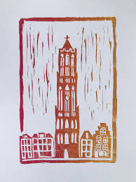 Domtoren Utrecht In 2020 Linocut Prints Prints Linocut