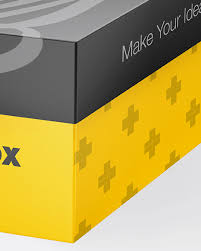 Download Glossy Shoes Box Mockup In Box Mockups On Yellow Images Object Mockups