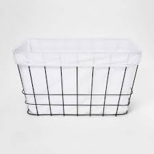Made from polypropylene hook multiples together for easy sorting includes labels for marking hampers for darks, whites and colors. Metal Wire Rectangular Basket With Fabric Room Essentials Target