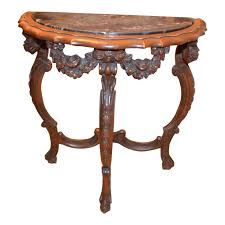 19th Century Victorian Inlaid Half Moon Table Half Moon Table Side Table Table