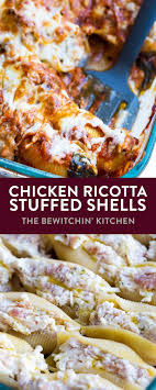 Chicken Ricotta Stuffed Shells The Bewitchin Kitchen Recipe Recipes Stuffed Shells Ricotta Stuffed Shells Recipe