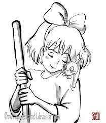 Over 300 coloring pages for adults & teens with japan lovers themes such as dragons, castle, koi carp fish tattoo designs and more! Kiki And Jiji Sumi E By Sayurimvromei On Deviantart Ghibli Artwork Studio Ghibli Art Anime Lineart