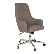 Glitzhome Mid Century Modern Gray Fabric Gaslift Adjustable Swivel Office Chair Swivel Office Chair Home Office Chairs Adjustable Office Chair