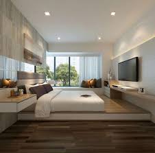With big double bed, white wardrobe and bureau. Modern And Luxurious Bedroom Interior Design Is Inspiring