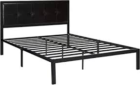 Dumee queen bed frame with headboard and storage no box spring needed metal platform bed frame queen size with bed slats support,textured black. Amazon Com Zinus Cherie Faux Leather Classic Platform Bed Frame With Steel Support Slats Queen Furniture Decor