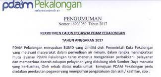 Lowker pdam balikpapan / lowongan internal … 5 дн. Lowongan Kerja Rekrutmen Calon Pegawai Pdam Pekalongan Tahun 2017