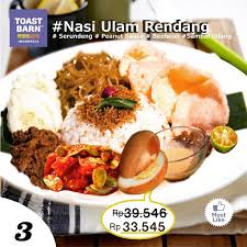 Nasi Ulam Rendang Toastbarn Plaza Semanggi Indonesia Toast Udang Nasi