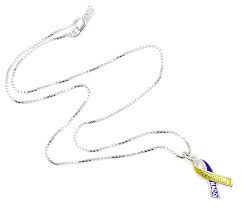 Strømme syndrome is a very rare autosomal recessive genetic condition characterised by intestinal atresia (in which part of the intestine is missing), eye abnormalities and microcephaly. Down Syndrome Awareness Ribbon Sterling Necklace