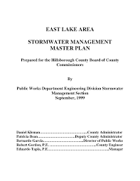 EAST LAKE AREA STORMWATER MANAGEMENT MASTER PLAN