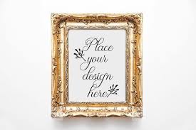 Download Vintage Gold Frame Mockup Template Frame Mockups Frame Template Frame PSD Mockup Templates