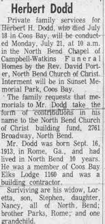 Obituary for Herbert H. Dodd