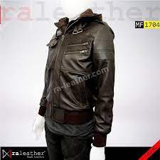 Jaket Kulit Pria Mf1704 Hoodie Ra Leather Jaket Kulit Harga Pabrik Jaket Kulit Pria Jaket Kulit Hoodie