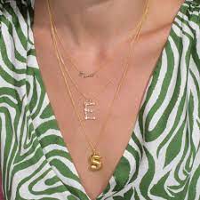 Bubble Tea Initial Necklace Stone And Strand