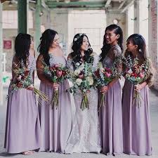 Dusty Purple Doesn T Just Have To Be For Garden Weddings This City Wedding Is Perfect Dessyputadre Spring Bridesmaid Dresses Dessy Bridesmaid Bridesmaid