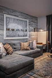 Light gray 4 x varying length peel and stick reclaimed wood wall paneling. Grey Wood Paneling For Walls Novocom Top