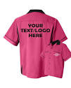 Custom Made Hilton HP2244 Pink & Black Bowling Shirt With Glitter ...