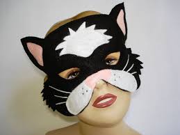Children S Black Cat Felt Mask Etsy Felt Mask Cat Costume Kids Mask For Kids