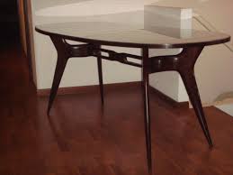 Rosewood Table And Grey Glass On The Top 1940 50 Table Dining Table Furniture Design