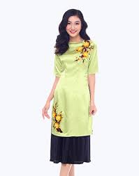 ÁO DÀI THÊU HOA NỔI MÙA XUÂN