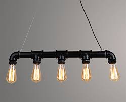 Ceiling and hanging lights are the most common, yet dependable mode of lighting available to light up your lovely homes in an instant. Permo Vintage Rustic Industrial Steampunk Straight Tube Water Pipe Pendant Hanging Ceiling Bar Light Island Chandelier Black Buy Online In Belize At Belize Desertcart Com Productid 26420470