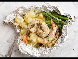 Creamy Garlic Prawns Shrimp Cheesy Potato Foil Packet Recipetin Eats Foil Packet Potatoes Creamy Garlic Prawns Mediterranean Shrimp Recipe