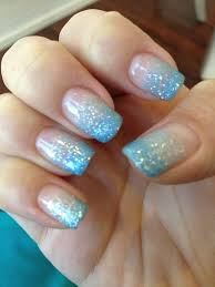 Pastel Blue Light Blue Acrylic Nails With Glitter Nail And Manicure Trends