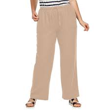From the latest curve clothing featuring tops and dresses, to leggings and denim jeans, plus swimwear, knitwear, coats and jackets and more, we've got styles for every season covered. Ellos Ellos Women S Plus Size Linen Blend Drawstring Pants 22 New Khaki Brown Walmart Com Walmart Com