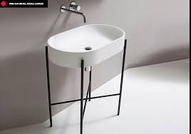 Metal Ayakli Ve Konsol Lavabolar Destone Dogal Tas Mermer Mozaik Lavabolar Mobilya Tasarimi Banyo Aksesuarlari