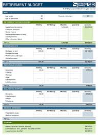 Retirement Budget Planner Free Template For Excel