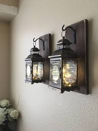 Etsy Hanging Lantern Sconces Farmhouse Wall Decor Lantern Sconces Black Lanterns Wood Sconce With Farmhouse Wall Decor Wood Sconce Farmhouse Bedroom Decor