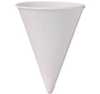 DART 4 oz. White Cone Water Disposable Paper Cups, 200 / Bag, 25 Bags /  Carton SCC4BRCT