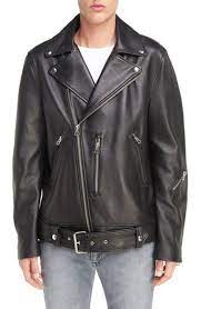 Acne Studios Nate Clean Lamb Leather Moto Jacket In Black Modesens Leather Moto Jacket Black Leather Biker Jacket Jackets