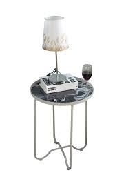 Metal accent tables are often statuesque and make strong a impression. Metal End Table Round Side Table Accent Tables Side Table For Small Spaces Gold Gray By Aojezor Nightstand Small Tables For Living Room End Tables Home Kitchen
