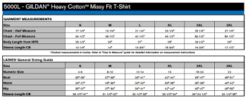 Size Chart Ladies 5000l Calgary Custom T Shirt Printing