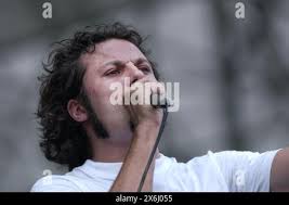 Imola Italy 13/06/2003: Chris Dalla Pellegrina drummer of the Extrema,  Italian Metal Band, during the live concert at the Heineken Jammin Festival  2003 Stock Photo