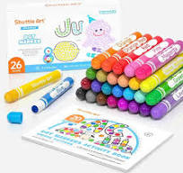 Shuttle Art Washable Dot Markers 26 Colors with Free Activity Book, Fun Art  Supplies for Kids Toddlers and Preschoolers, Non Toxic Water-Based Paint ...