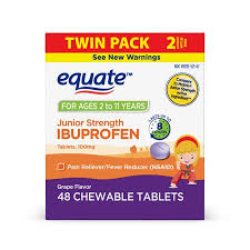 Equate Childrens Ibuprofen Grape Flavor Tablets 100 Mg 24 Ct 2 Pk