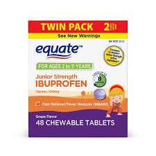 equate childrens ibuprofen grape flavor tablets 100 mg 24 ct 2 pk