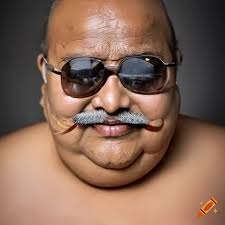 Smiling grandpa with sunglasses and mustache in a realistic portrait on  Craiyon