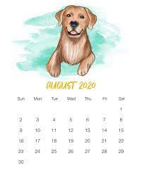 Free Printable 2020 Cute Dog Calendar The Cottage Market Dog Calendar Print Calendar Free Printables