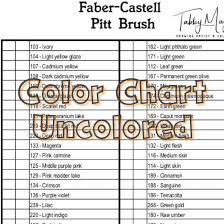 Faber Castell Pitt Brush Color Chart 60 Colors
