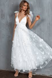 Shop the Chantilly Tied Shoulder Maxi Dress White